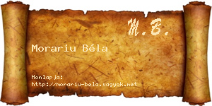 Morariu Béla névjegykártya